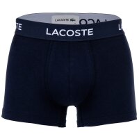 LACOSTE Herren Boxershorts, 3er Pack - Trunks, Casual, Cotton Stretch, Logobund Dunkelblau/Rot/Weiß S
