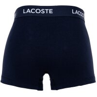 LACOSTE Herren Boxershorts, 3er Pack - Trunks, Casual, Cotton Stretch, Logobund Dunkelblau/Rot/Weiß S