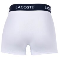 LACOSTE Herren Boxershorts, 3er Pack - Trunks, Casual, Cotton Stretch, Logobund Dunkelblau/Rot/Weiß S