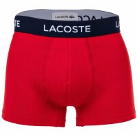 LACOSTE Mens Boxer Shorts, 3-pack - Trunks, Casual, Cotton Stretch, Logo waistband Dark Blue/Red/White S (Small)