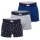 LACOSTE Herren Boxershorts, 3er Pack - Trunks, Cotton Stretch, Logobund