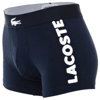 LACOSTE Herren Boxershorts, 3er Pack - Trunks, Big Croc Print, Cotton Stretch Dunkelblau/Grau M