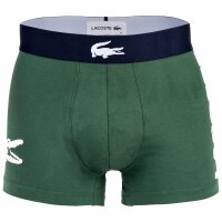 LACOSTE Mens Boxer Trunk, Big Croc Print, Cotton Stretch Green/Dark Blue/White M (Medium)
