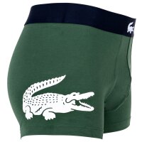 LACOSTE Mens Boxer Trunk, Big Croc Print, Cotton Stretch Green/Dark Blue/White XL (X-Large)