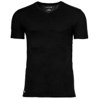 LACOSTE Herren T-Shirts, 3er Pack - Essentials, V-Ausschnitt, Slim Fit, Baumwolle, einfarbig Schwarz S