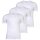 LACOSTE Mens T-Shirts, 3-pack - Essentials, Round Neck, Slim Fit, Cotton, Solid Color White S (Small)