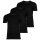 LACOSTE Mens T-Shirts, 3-pack - Essentials, Round Neck, Slim Fit, Cotton, Solid Color Black S (Small)