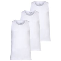 LACOSTE Mens Undershirts, 3-pack - Tank Top, Round Neck, Slim Fit, Cotton, Solid Color White S (Small)