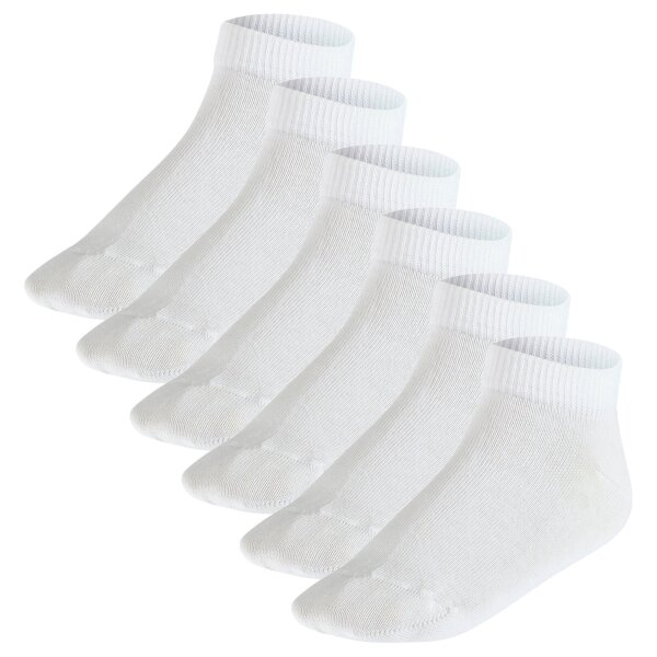 FALKE childrens sneaker socks, 6-pack - Happy, short socks, single-coloured White 23-26