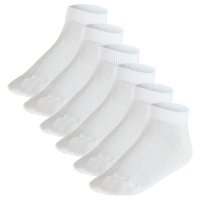 FALKE Kinder Sneakersocken, 6er Pack - Happy, Kurzsocken, einfarbig Weiß 23-26