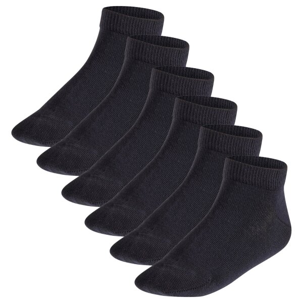 FALKE childrens sneaker socks, 6-pack - Happy, short socks, single-coloured Black 23-26