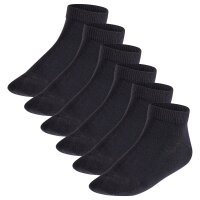 FALKE Kinder Sneakersocken, 6er Pack - Happy, Kurzsocken, einfarbig Schwarz 23-26