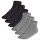 FALKE Kinder Sneakersocken, 6er Pack - Happy, Kurzsocken, einfarbig Schwarz/Grau 39-42