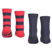 FALKE Kinder Socken, 6er Pack - Happy Stripe, Kurzsocken, gestreift Blau/Rot 27-30