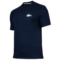 LACOSTE Herren T-Shirt - Loungewear, Rundhals, Logo, Baumwolle, einfarbig Dunkelblau S