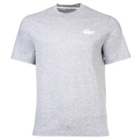LACOSTE Mens T-shirt - loungewear, round neck, logo, cotton, single-coloured Grey S (Small)