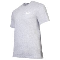 LACOSTE Mens T-shirt - loungewear, round neck, logo, cotton, single-coloured Grey S (Small)