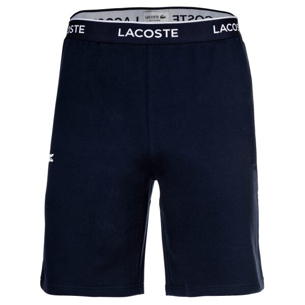 LACOSTE Herren Sweatshorts - Loungewear, Pyjamashorts, Logo, Baumwoll-Mix, uni Blau S