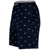 LACOSTE Herren Sweatshorts - Allover Print, Loungewear, Pyjamashorts, Baumwoll-Stretch Blau M