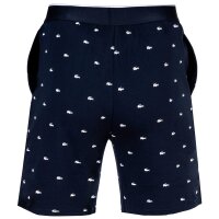 LACOSTE Mens Sweat Shorts - All-over print, loungewear, pyjama shorts, stretch cotton Blue M (Medium)