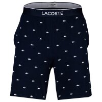 LACOSTE Mens Sweat Shorts - All-over print, loungewear, pyjama shorts, stretch cotton Blue S (Small)