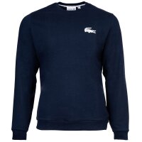 LACOSTE Herren Sweatshirt - Logo Print, Loungewear, Rundhals, Baumwoll-Mix Dunkelblau S