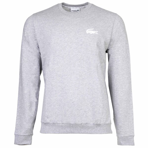 LACOSTE Mens Sweatshirt - Logo Print, loungewear, round neck, cotton blend Grey S (Small)