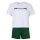 LACOSTE Womens Pyjamas, short - Shorty, Pyjama Set, Logo Print, Cotton Stretch White/Green M (Medium)