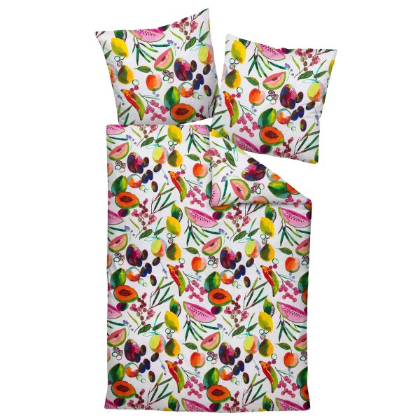 Janine Bed Linen 2 pcs. - MODERN ART S, maco satin, cotton mercerized, allover print Multicoloured 135x200cm