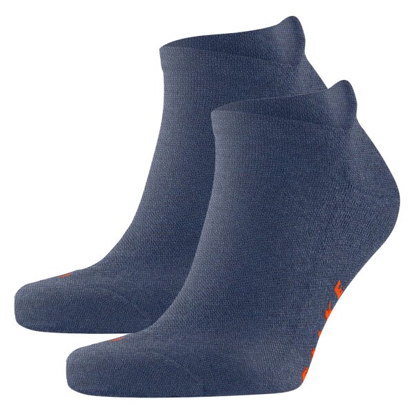 FALKE unisex sneaker socks 2 pack - Keep Warm, short socks, single-coloured Blue 44-45