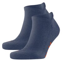 FALKE unisex sneaker socks 2 pack - Keep Warm, short socks, single-coloured Blue 44-45