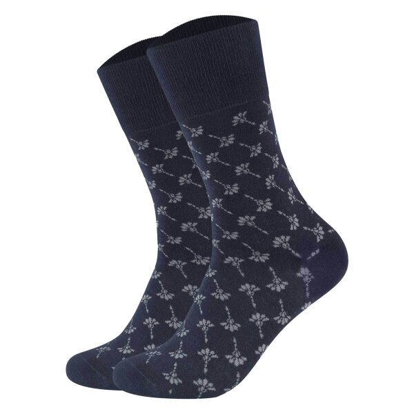 JOOP! unisex socks, 2-pack – Premium Essential Organic Cotton Socks, patterned Dark Blue 39-42 (UK 6-8)