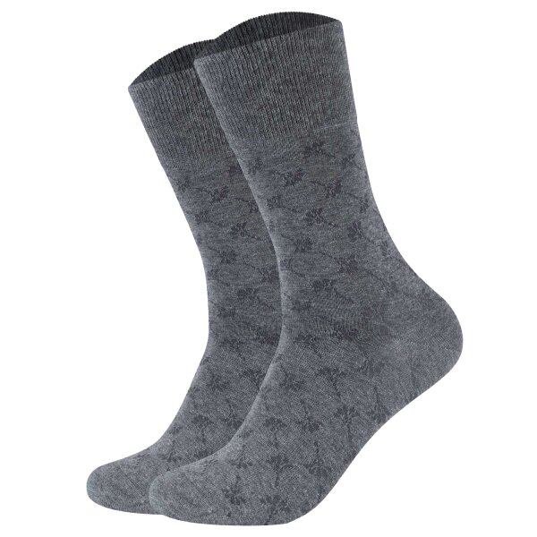 JOOP! unisex socks, 2-pack – Premium Essential Organic Cotton Socks, patterned Dark grey melange 39-42 (UK 6-8)