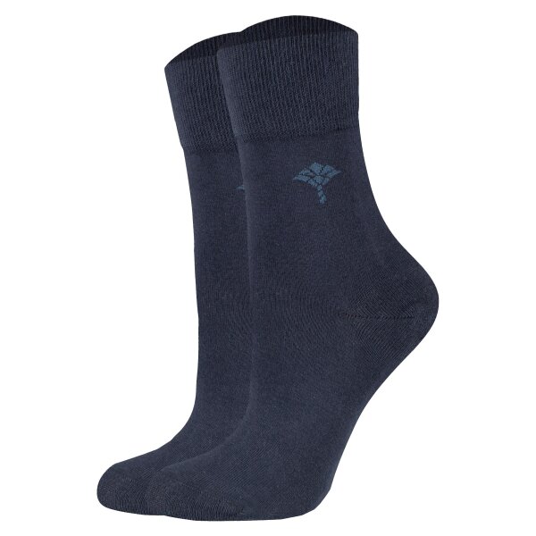 JOOP! womens socks, 2-pack – Daily Glam Organic GOTS Socks, cotton blend, plain Dark Blue 35-38 (UK 3-5,5)