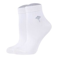JOOP! womens quarter-length socks, 2-pack - Daily Glam Organic GOTS Quarter, cotton blend, plain White 35-38 (UK 3-5,5)