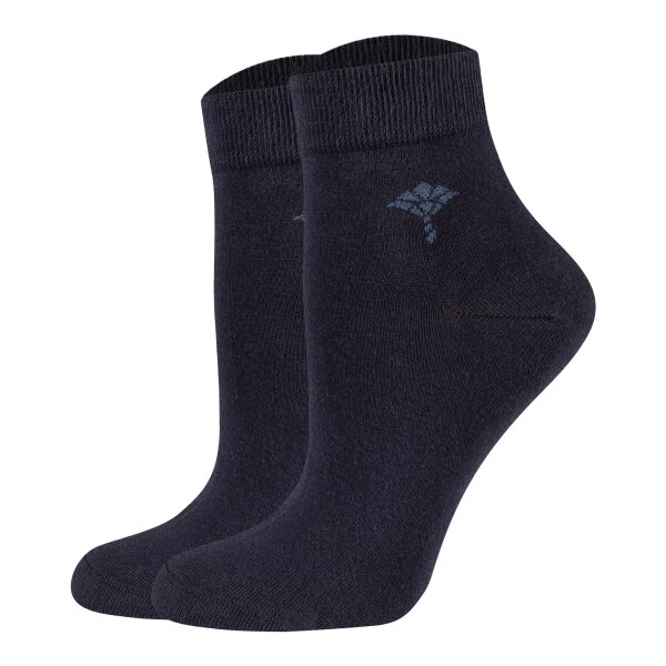 JOOP! Damen Quartersocken, 2er Pack - Daily Glam Organic GOTS Quarter, Baumwoll-Mix, uni Dunkelblau 35-38