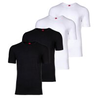 s.Oliver Herren T-Shirt, 4er Pack - Basic, Rundhals, einfarbig Weiß/Schwarz S