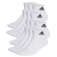adidas Unisex Quarter Socks, 12-pack - Cushioned Sportswear Ankle, logo, padded, solid color White 37-39