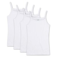 Sanetta Girls Undershirt, Pack of 4 - Shirt without Arms, Top White 140