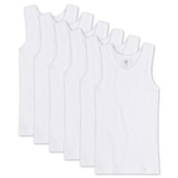 Sanetta Mädchen Unterhemd 6er Pack - Shirt o. Arme, Top, Organic Cotton, einfarbig Weiß 104