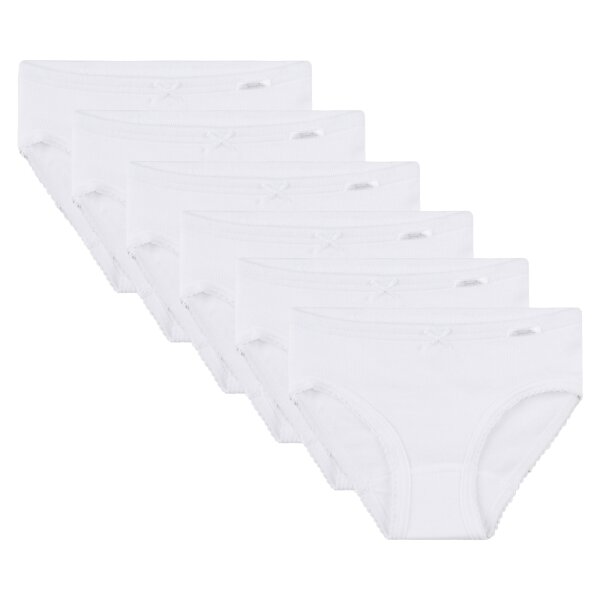 Sanetta Mädchen 6er Pack Jazzpants - Slip, Unterhose Weiß 164