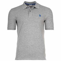 U.S. POLO ASSN. mens polo shirt - piqué, embroidered logo, cotton stretch Grey Melange S (Small)