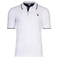 U.S. POLO ASSN. Herren Poloshirt mit Kontrast-Details - Piquet, Logo, Cotton Stretch Weiß S
