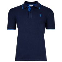 U.S. POLO ASSN. mens polo shirt with contrast details - piqué, logo, cotton stretch Navy S (Small)
