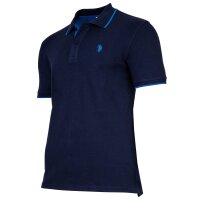 U.S. POLO ASSN. mens polo shirt with contrast details - piqué, logo, cotton stretch Navy S (Small)