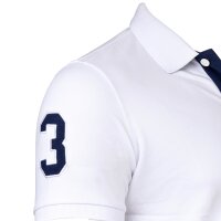 U.S. POLO ASSN. Herren Poloshirt - Kory, Basic, Piquet, Logo, Applikation, Cotton Weiß S