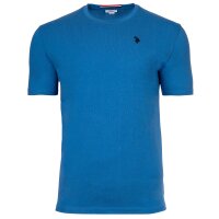 U.S. POLO ASSN. Herren T-Shirt - Rundhals, Logo-Stickerei, Baumwolle Blau S