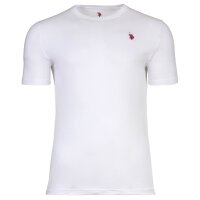U.S. POLO ASSN. Herren T-Shirts, 2er Pack - Rundhals, Logo-Stickerei, Baumwolle Weiß M
