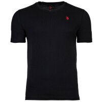 U.S. POLO ASSN. Herren T-Shirts, 2er Pack - V-Neck, Logo-Stickerei, Baumwolle Schwarz M
