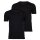 U.S. POLO ASSN. Herren T-Shirts, 2er Pack - V-Neck, Logo-Stickerei, Baumwolle Schwarz M